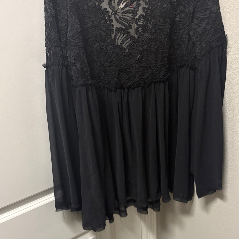 Free People Black Lace Top - Picture 7 of 8